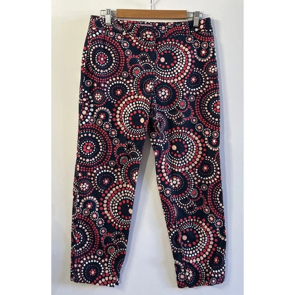 Vineyard Vines Women's Circle Pattern Skinny Leg Ankle Pants Size 10 Cropped‎